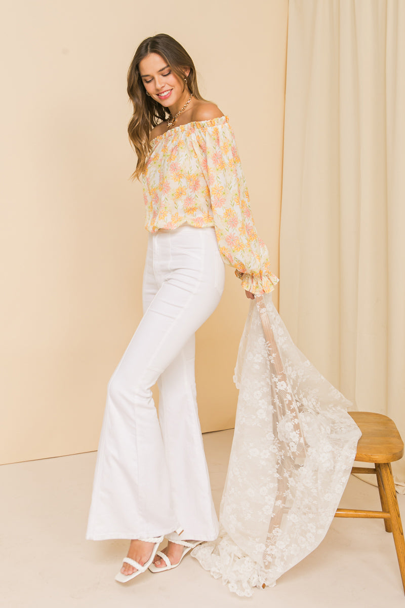 YOU'RE ALL I NEED FLORAL WOVEN TOP