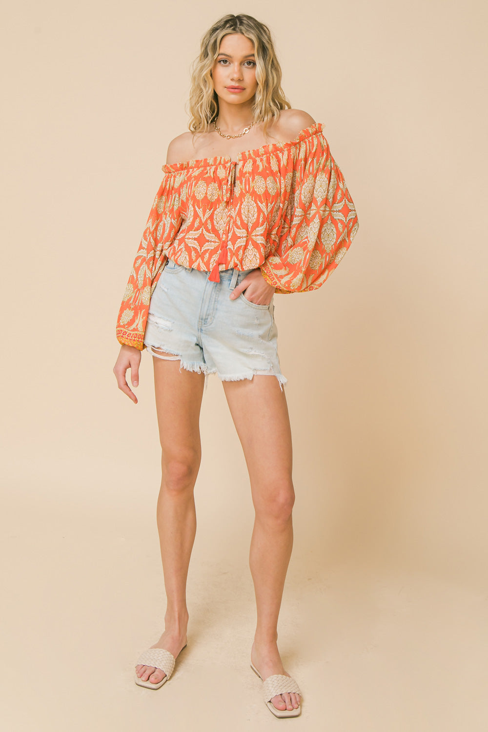 DARLING FOR THE DAY WOVEN TOP