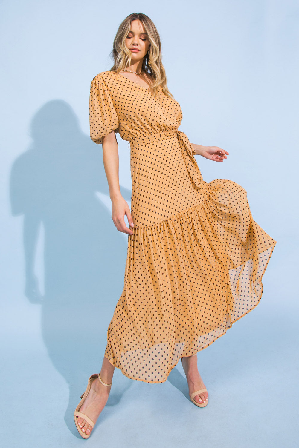 POMPANO WOVEN MIDI DRESS