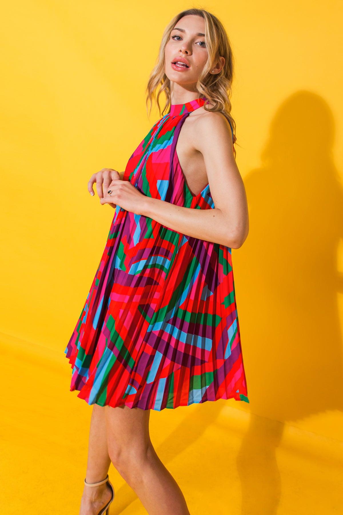 FOREVER UNIQUE WOVEN MINI DRESS.