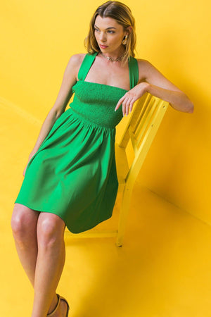 EXCEPTIONAL VIBE WOVEN MINI DRESS.