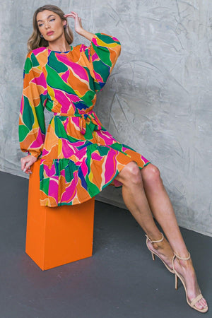 THANK ME LATER WOVEN MINI DRESS.