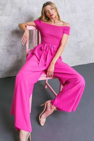 WEEKEND OUTING WOVEN JUMPSUIT.