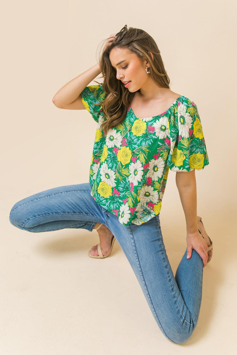 HEART OF MARIGOLD WOVEN TOP.