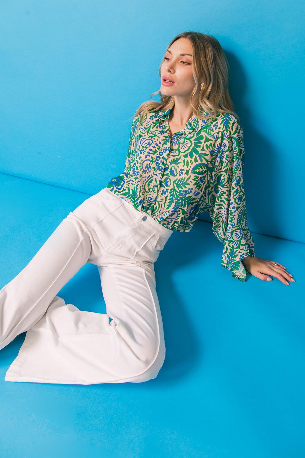 I'LL ALWAYS REMEMBER WOVEN OVERSIZED TOP.