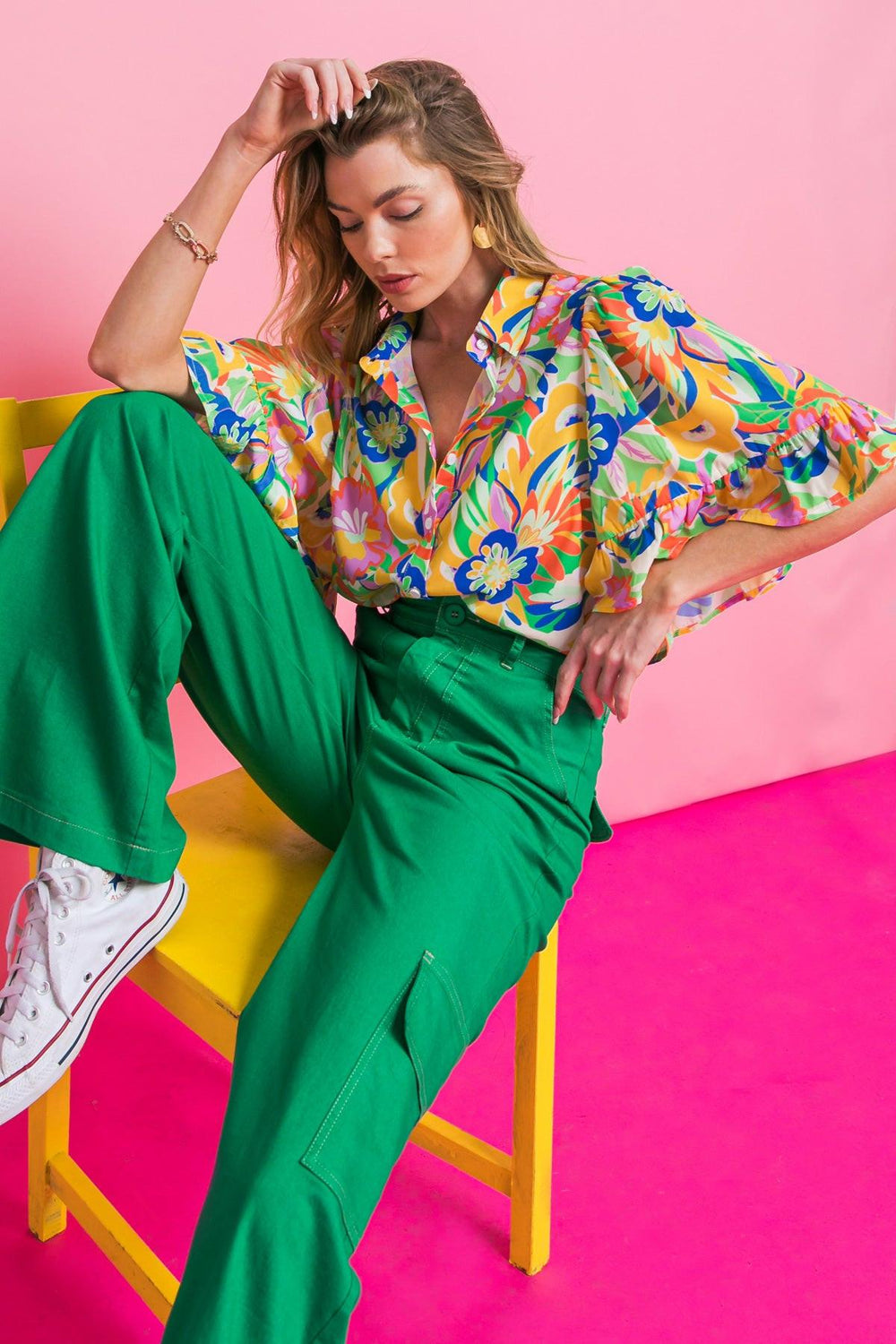 READY TO GET AWAY WOVEN TOP.