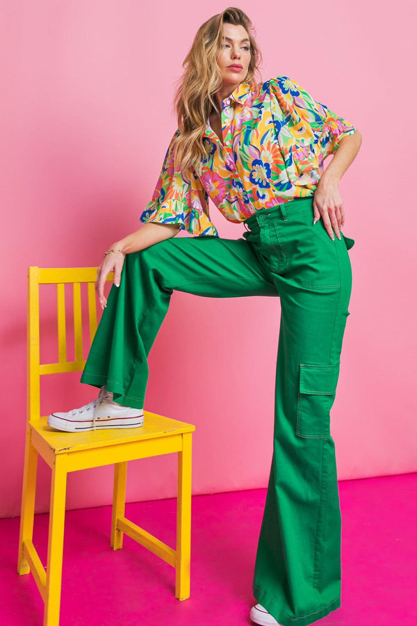 READY TO GET AWAY WOVEN TOP.