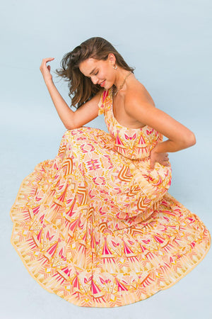 IN HARMONY WOVEN MAXI DRESS.