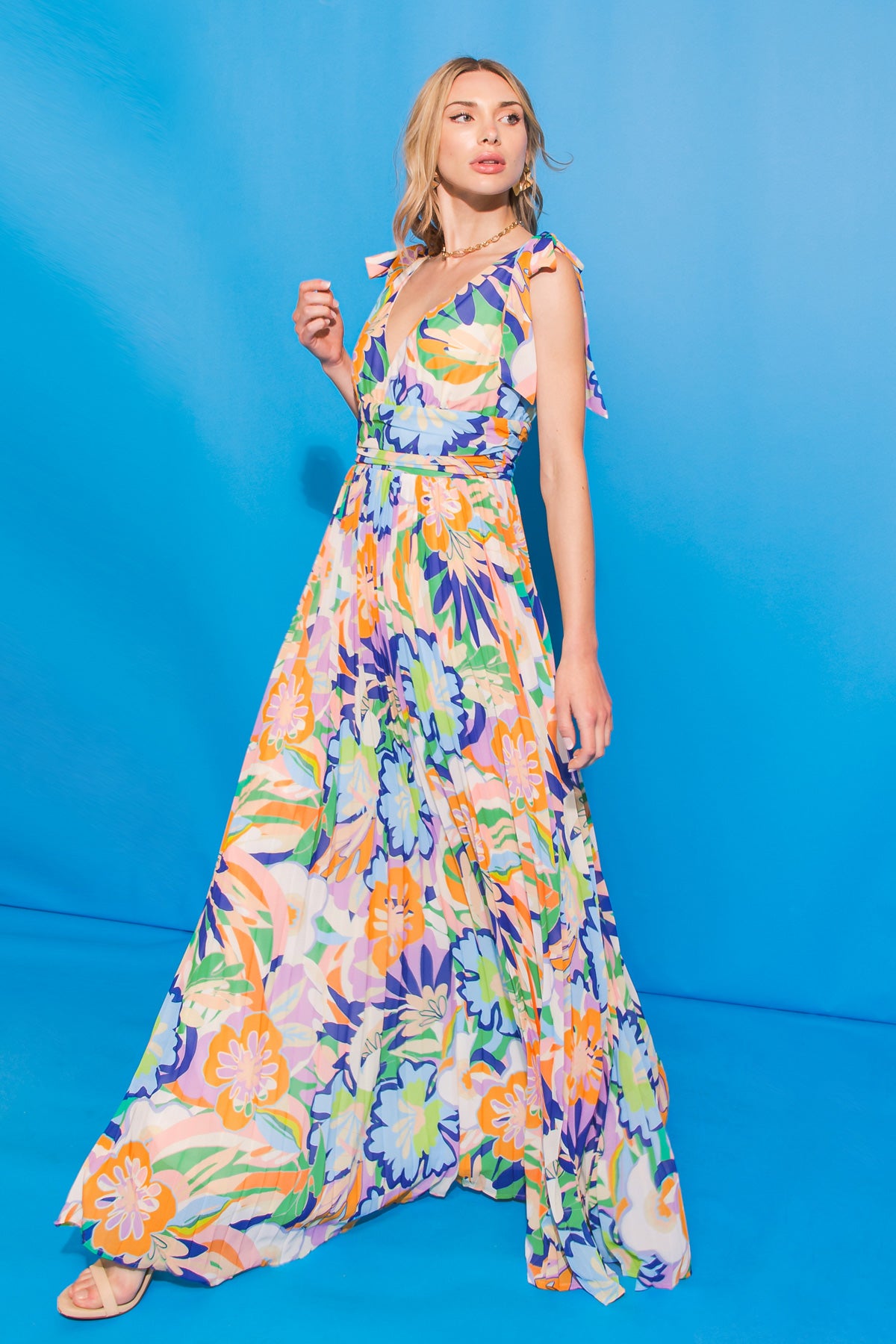 SHOW STOPPING FLORAL WOVEN MAXI DRESS