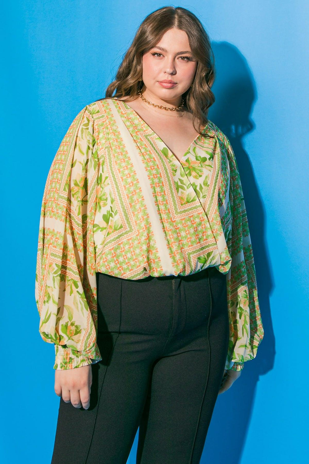 DELIGHTFUL DAYS WOVEN BODYSUIT.