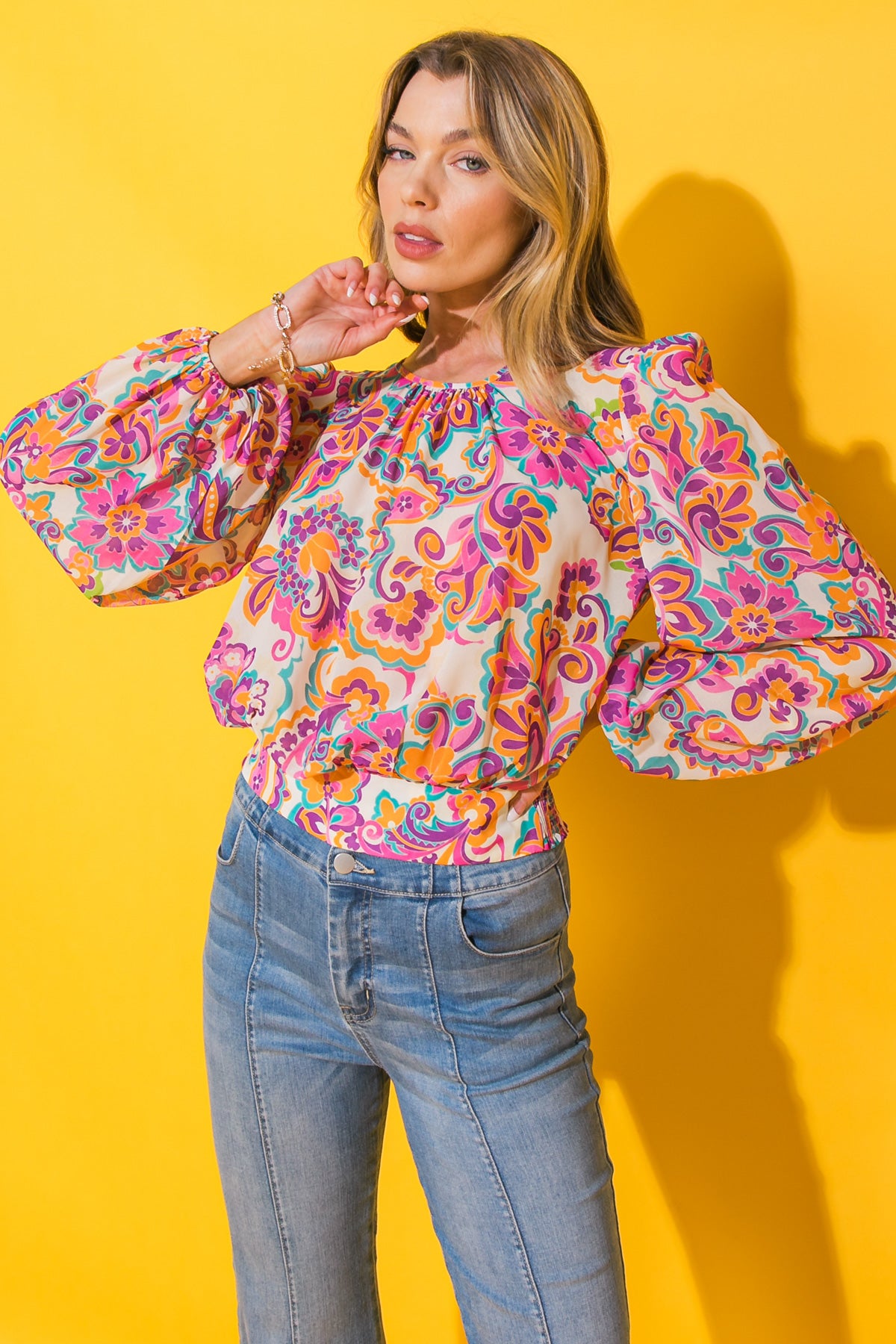 SO GENUINE FLORAL WOVEN TOP