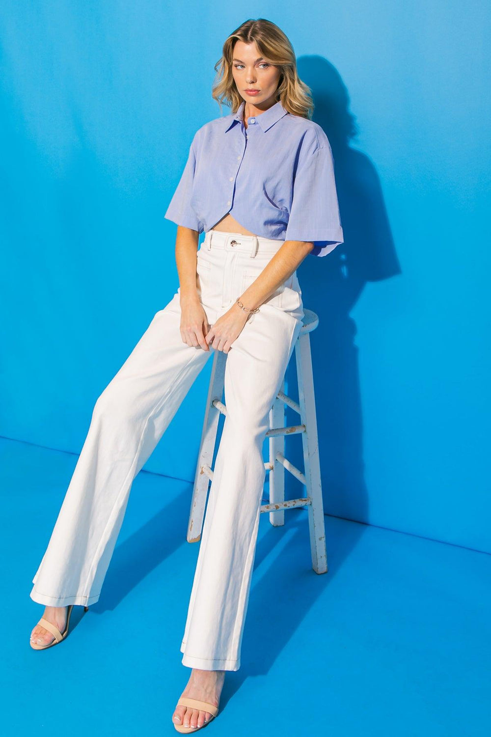 MADE YOU LOOK BOTTON DOWN SHIRT - Flying Tomato - TOPS - Flying Tomato