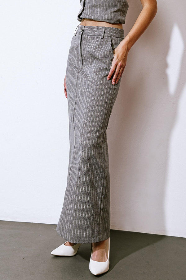 GET TO THE POINT WOVEN MIDI SKIRT.