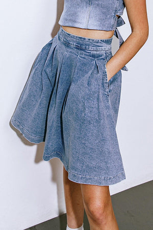 YOUR EYES ON MINE DENIM MINI SKIRT.