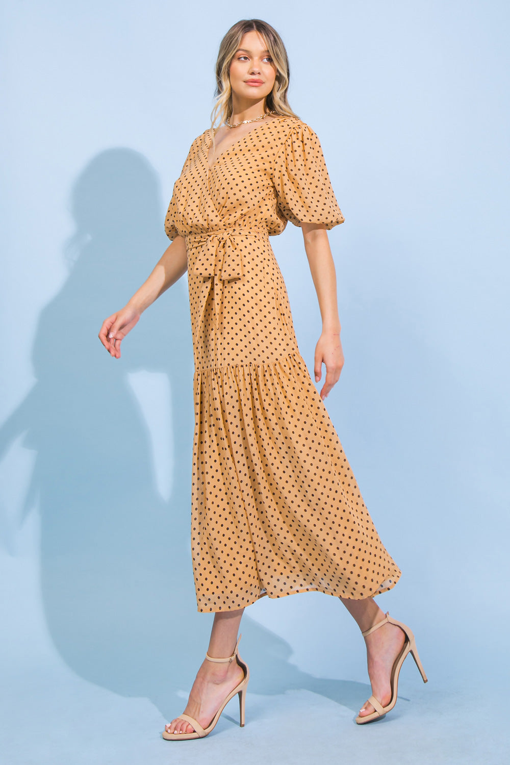 POMPANO WOVEN MIDI DRESS