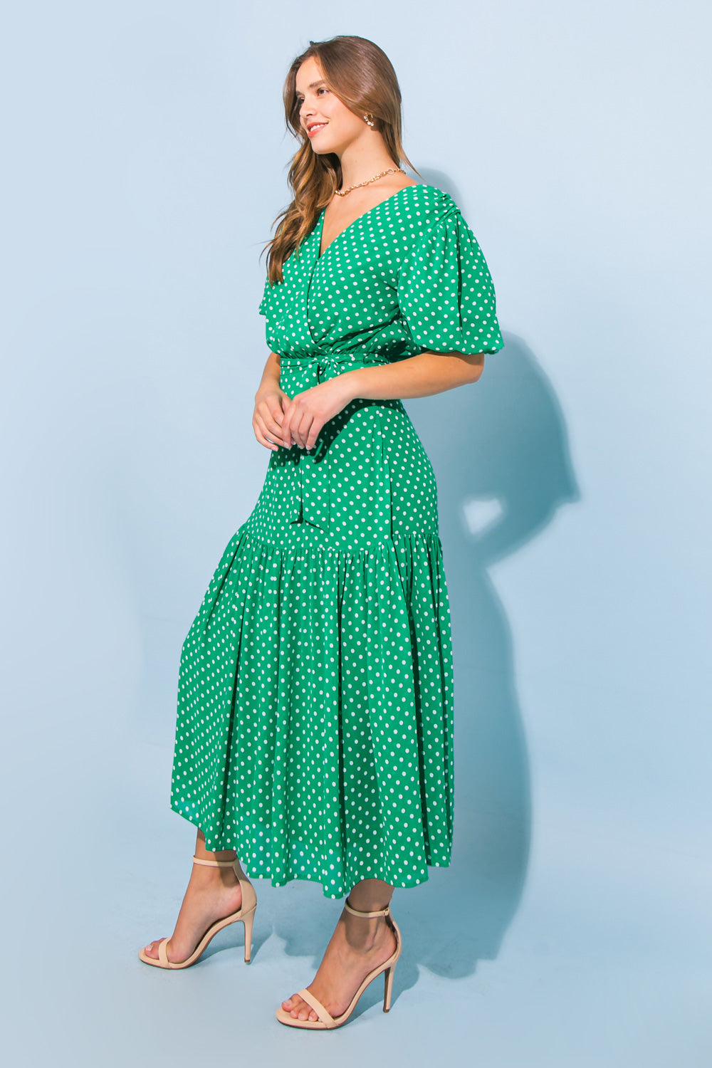 POMPANO WOVEN MIDI DRESS