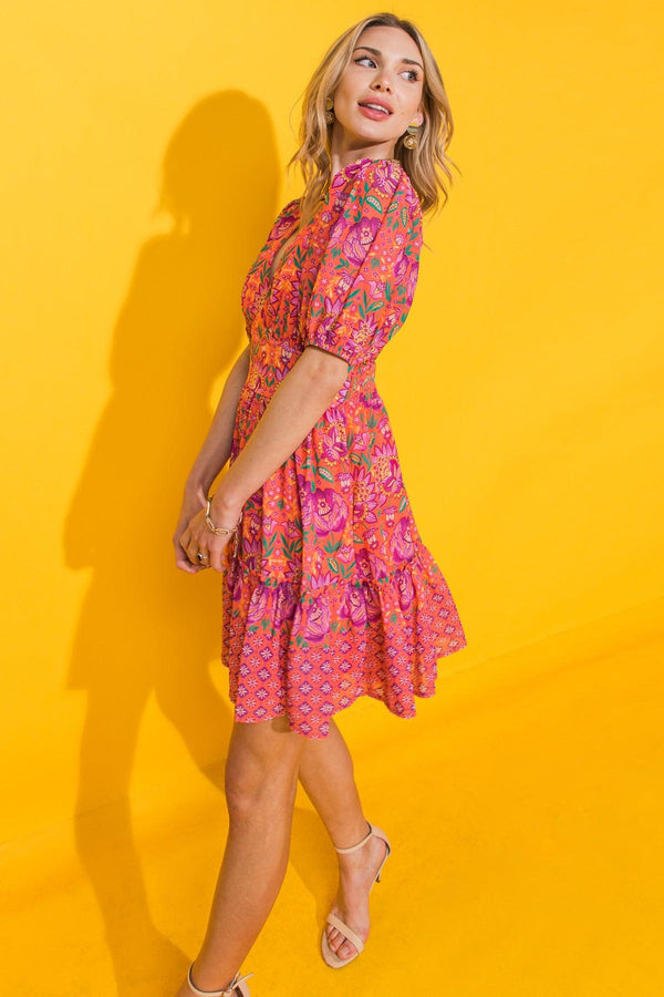 THE LAST LETTER FROM WOVEN MINI DRESS.