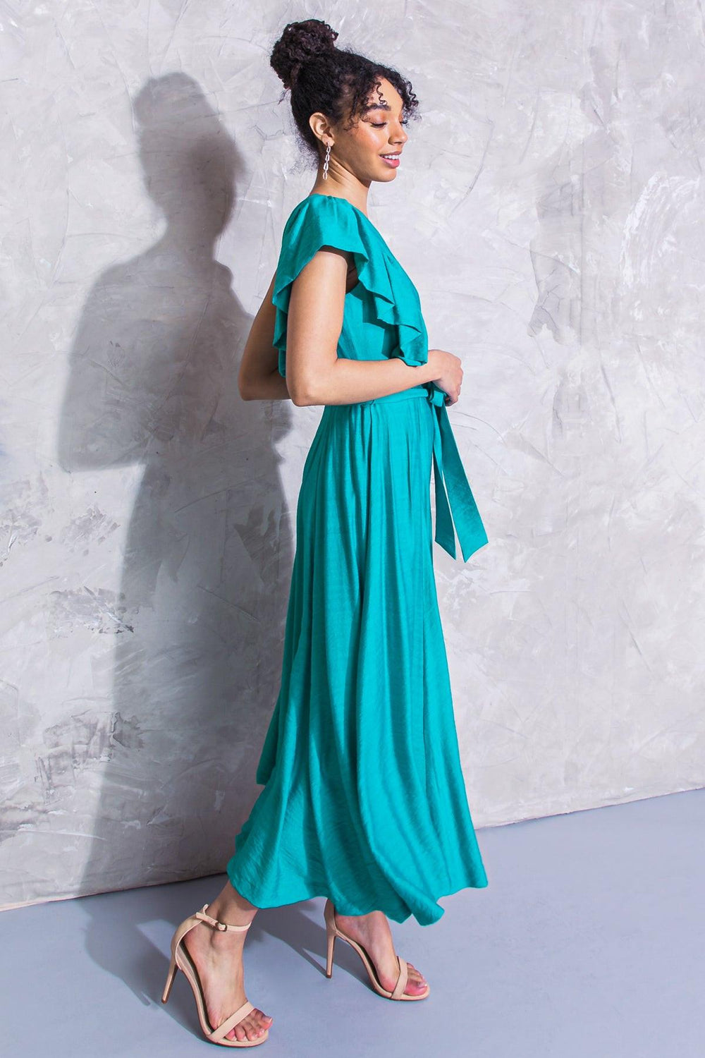DAYS OF HEAVEN WOVEN MIDI DRESS.
