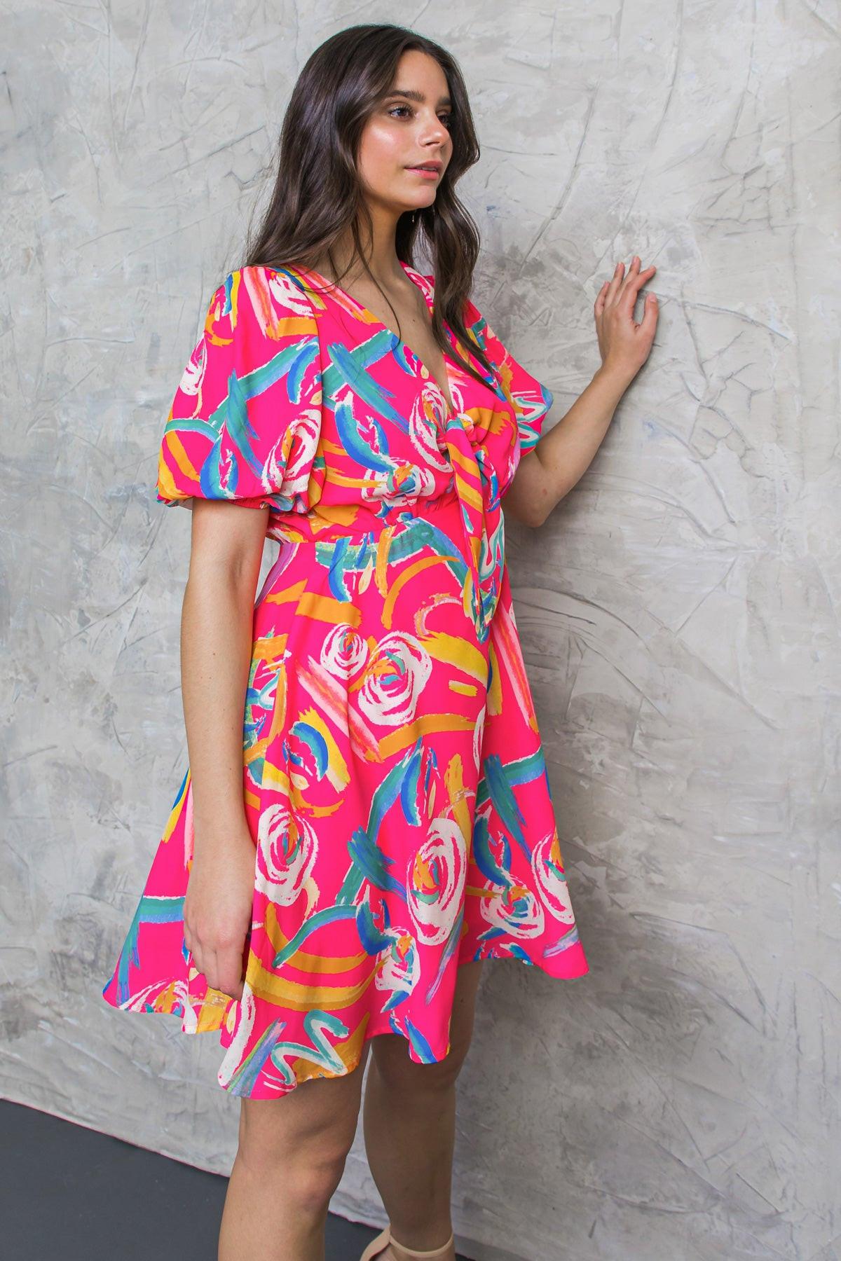 WHERE WE WANNA GO WOVEN MINI DRESS.