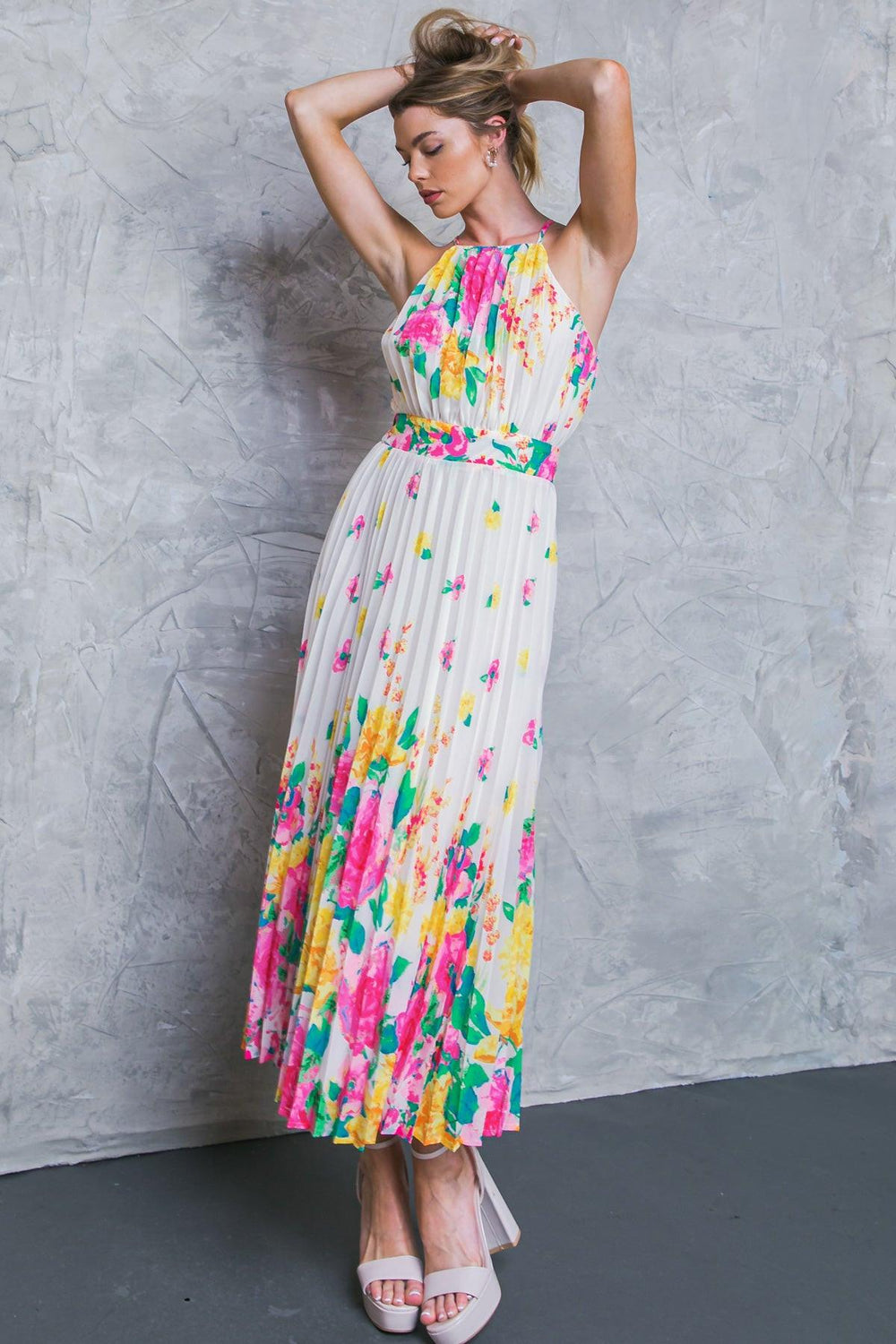 ALBERGO STELLA WOVEN MIDI DRESS.