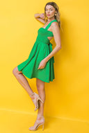 EXCEPTIONAL VIBE WOVEN MINI DRESS.