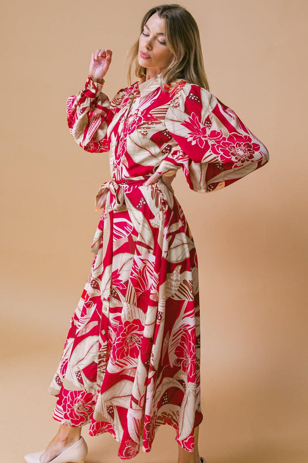 HEART OF WOVEN MIDI DRESS.