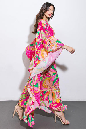 SEASIDE GIRLS WOVEN KAFTAN DRESS.