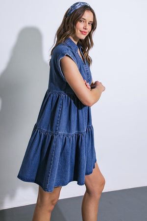 JUST THE BEGINNING TWILL MINI DRESS.
