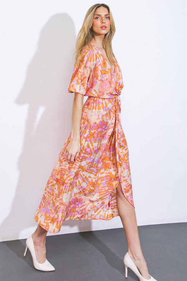 MOST WONDERFUL TIME WOVEN MIDI DRESS.