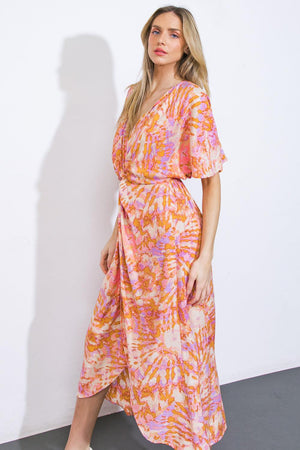 MOST WONDERFUL TIME WOVEN MIDI DRESS.