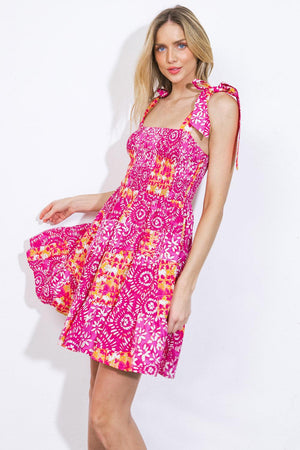 DANCING IN THE SUN WOVEN MINI DRESS.