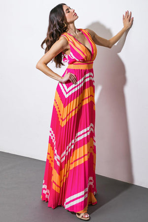 A QUICK TRIP WOVEN MAXI DRESS.