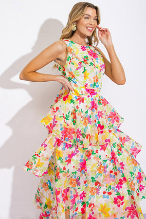 DEL REY HIGH RISE WOVEN MAXI DRESS.