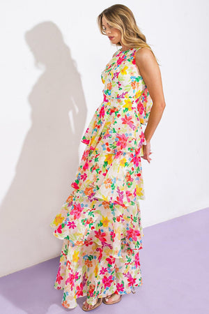 DEL REY HIGH RISE WOVEN MAXI DRESS.