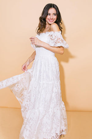 LOVE IN YOUR EYES WOVEN MIDI DRESS.