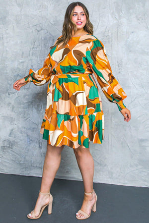 FEEL HAPPINESS WOVEN MINI DRESS.