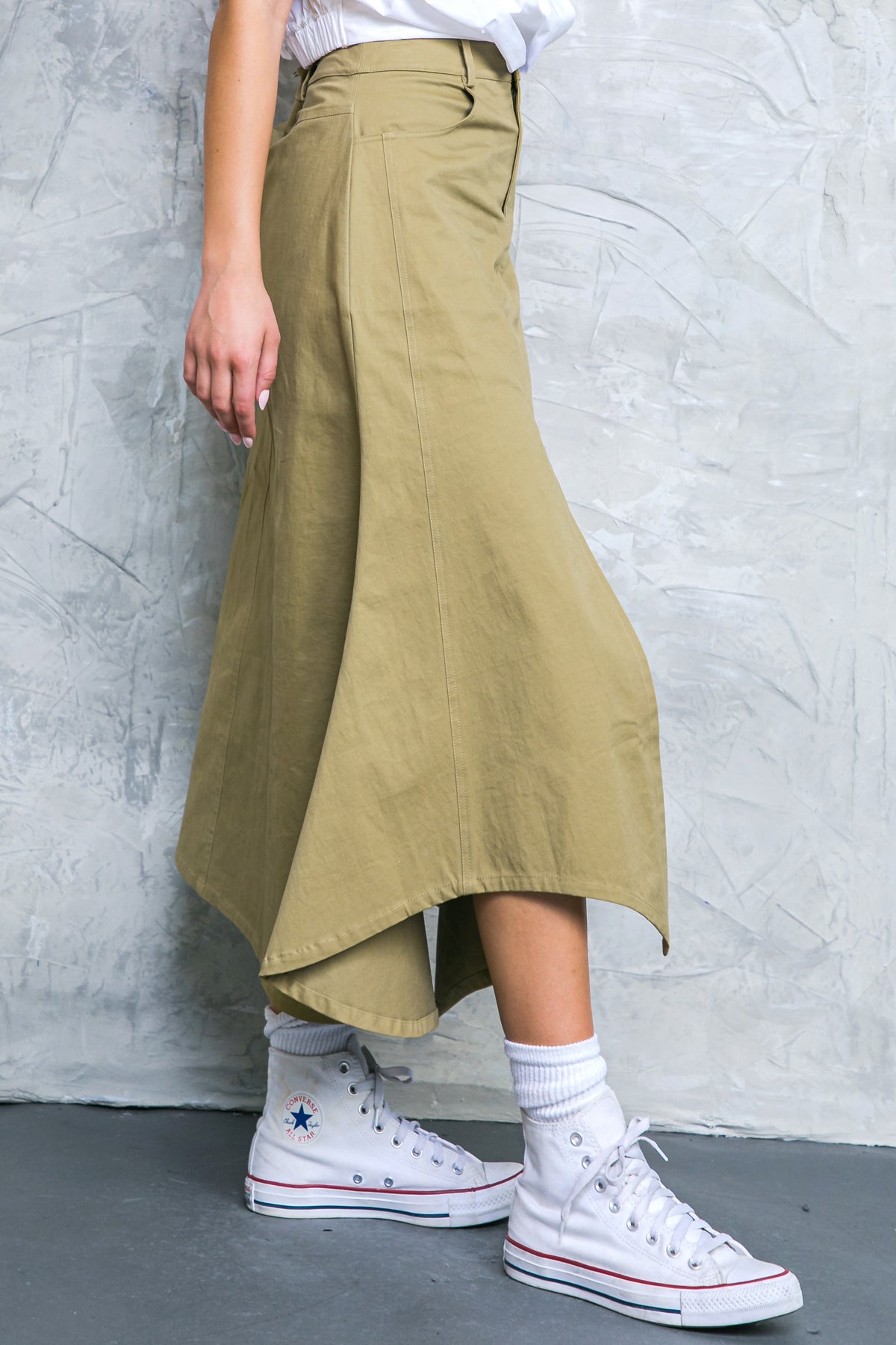 COMPLETE CRUSH TWILL MIDI SKIRT