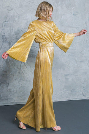 DARE TO DAZZLE PLISSE JUMPSUIT.