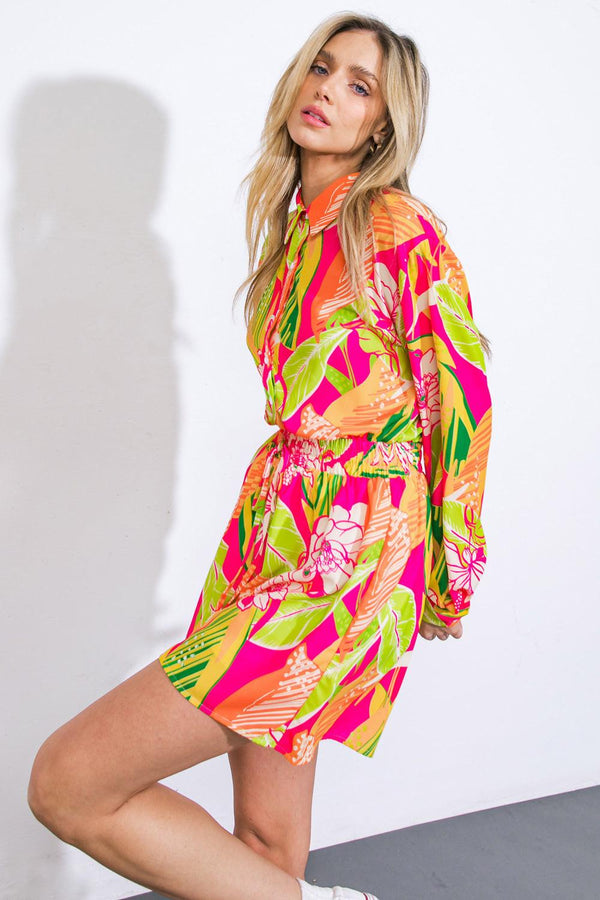 KEEPING YOU COMPANY WOVEN ROMPER.