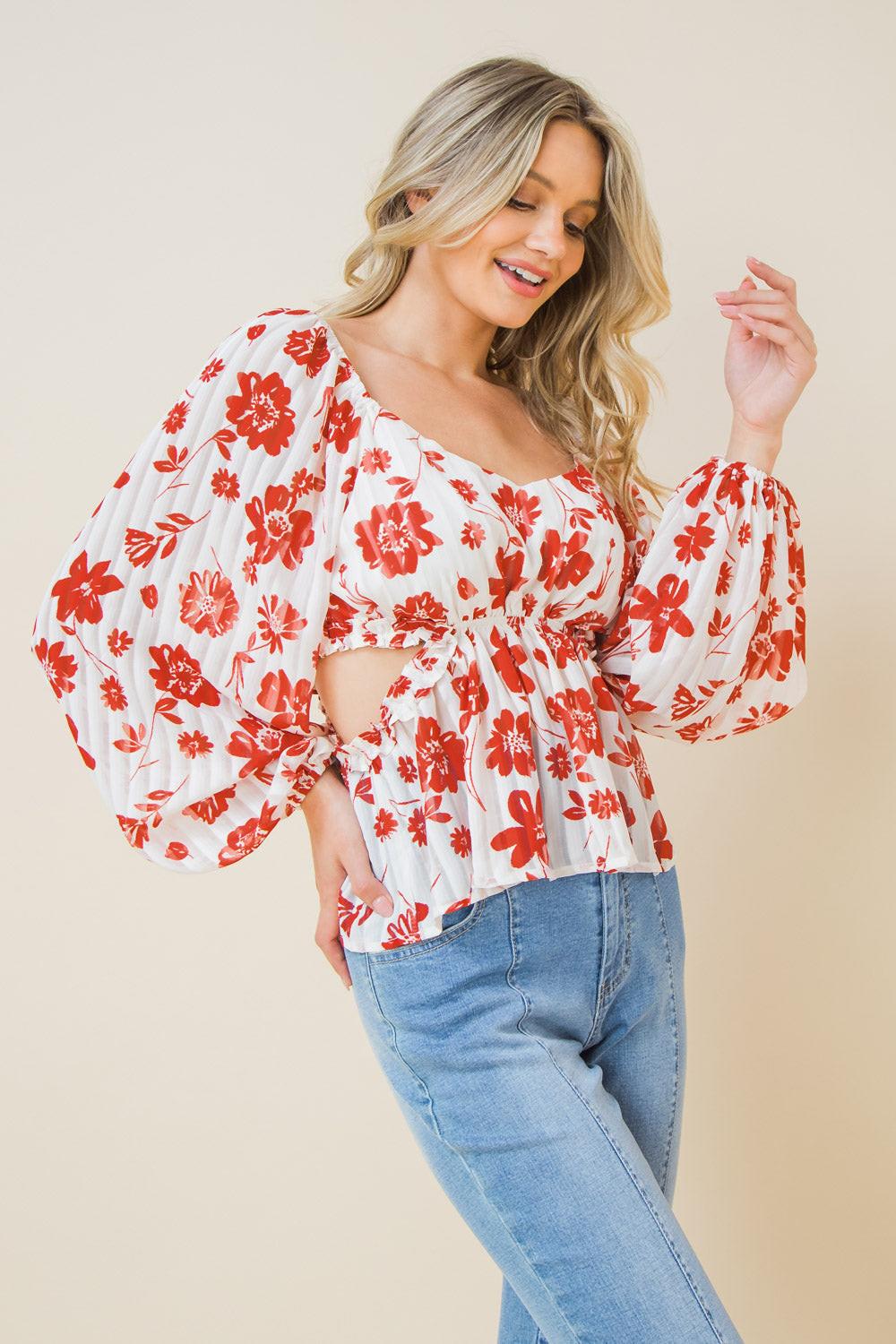 ONE MORE NIGHT WOVEN TOP.