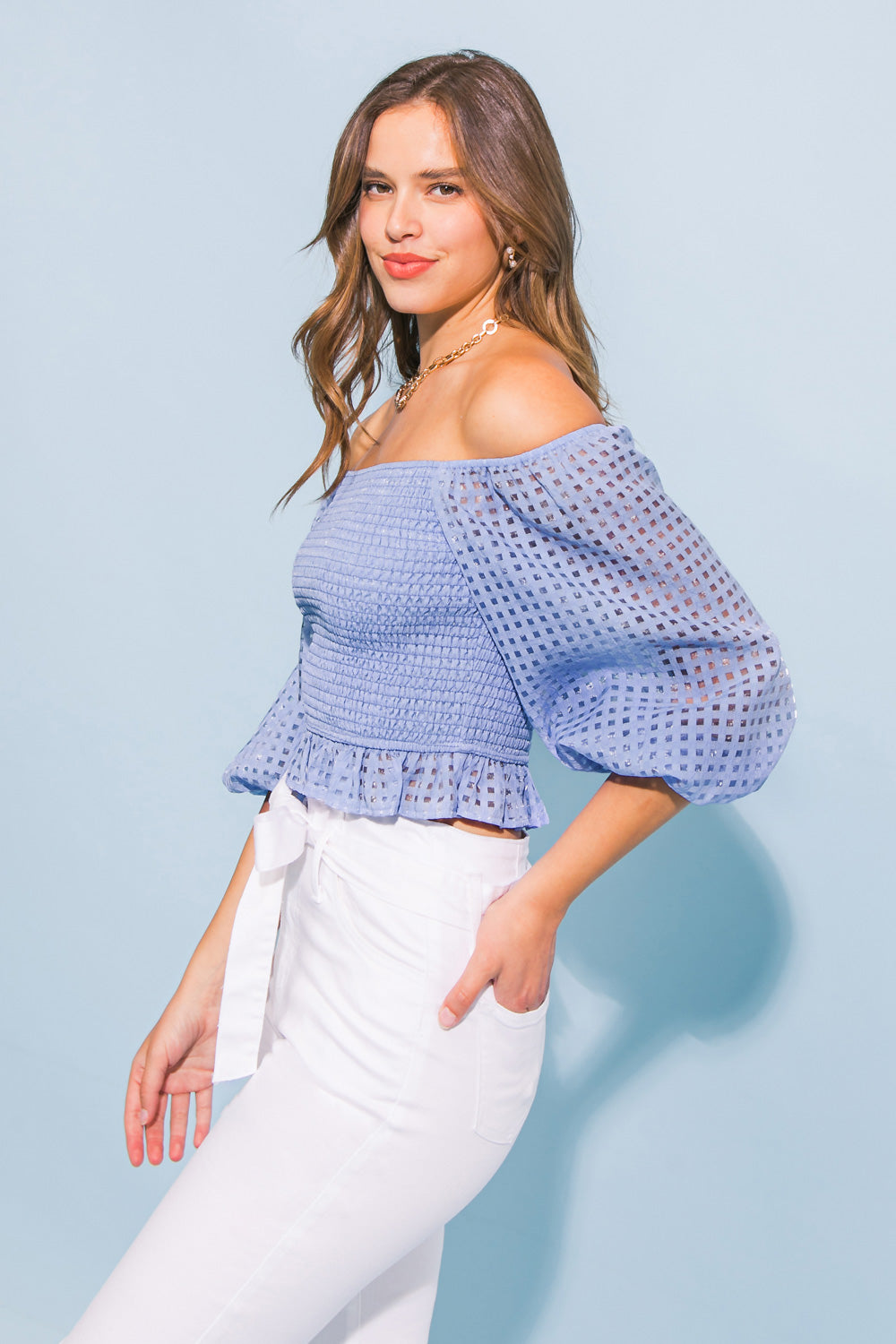 COMPLETE MAKEOVER WOVEN TOP