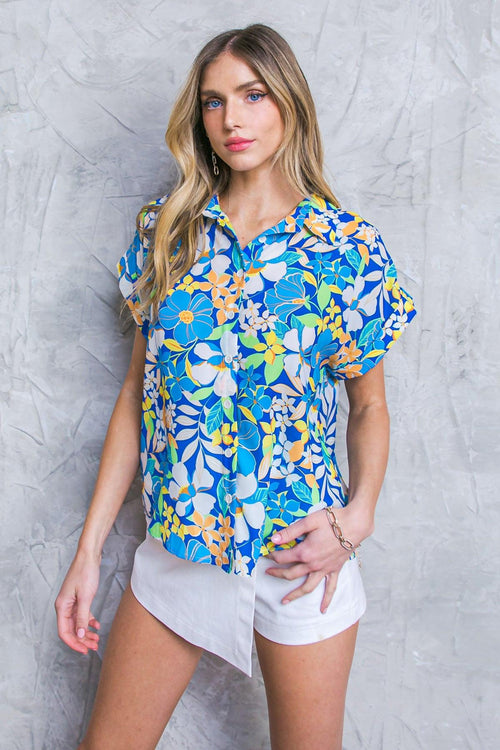 CRUISING THROUGH WOVEN TOP.