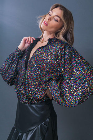 FREEDOM CALLS SEQUIN TOP.