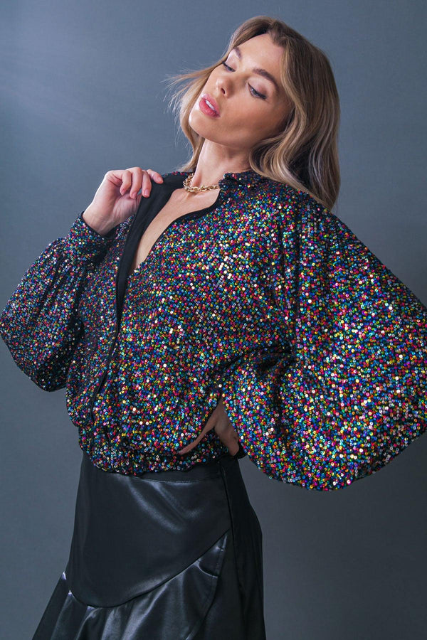 FREEDOM CALLS SEQUIN TOP.