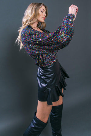 FREEDOM CALLS SEQUIN TOP.