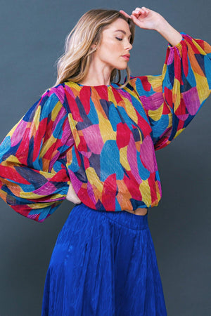FEELING DELIGHTFUL WOVEN TOP.