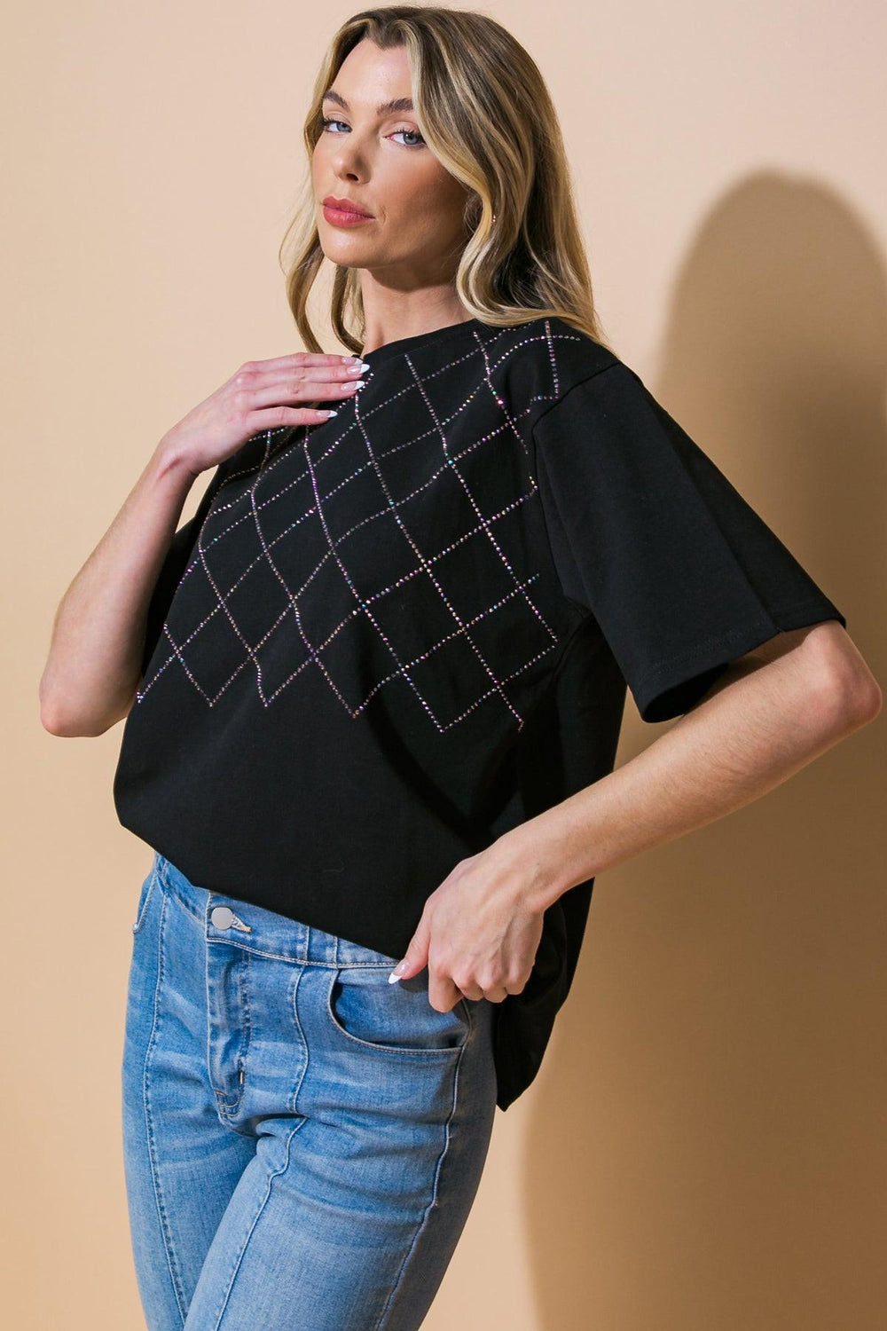 PRETTY PERCEPTION KNIT TOP.