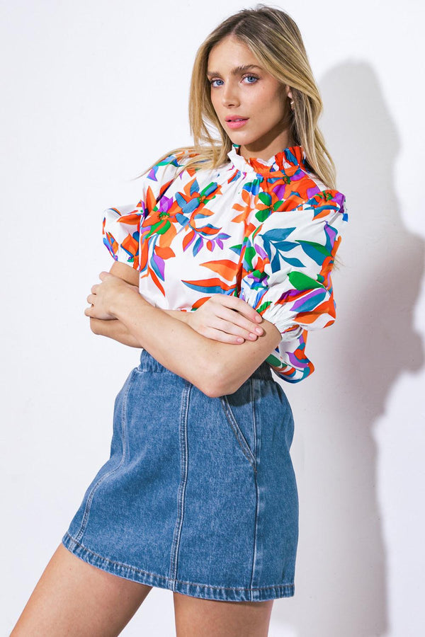 BRAVE NEW WORLD WOVEN TOP.