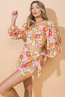 ALL OF MY LOVE WOVEN TOP AND SKORT SET.