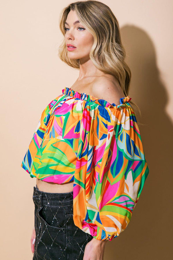 ENTERTAIN ME WOVEN TOP.